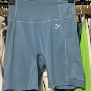 Gymshark Pocket Shorts- Blue Bike Shorts, Size XS, 2 side pockets, EUC